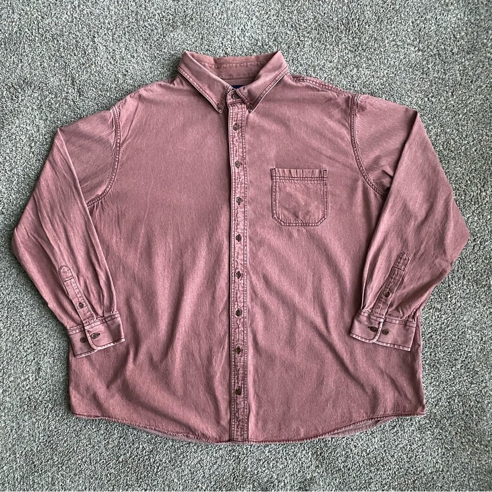 Croft & Barrow Men's 3XB Red Button-Up Shirt